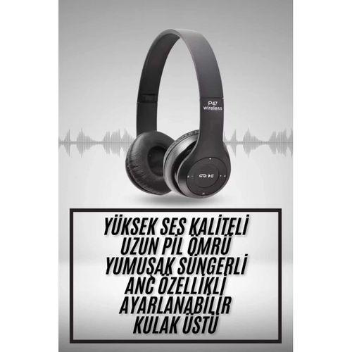 Kulak Üstü Bluetooth Kulaklık Yüksek Ses Kaliteli Ayarlanabilir