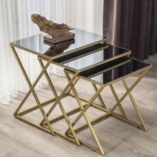 Venedik Gold  Aynalı Zigon Sehpa