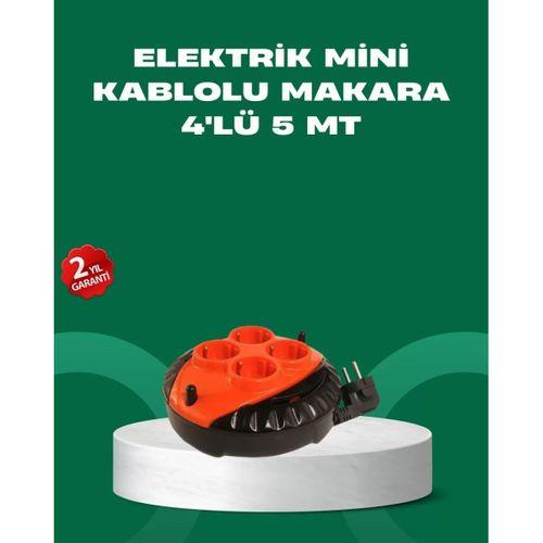 5 Metre Kablolu 4’lü Kırmızı Priz Makara