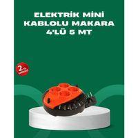 5 Metre Kablolu 4’lü Kırmızı Priz Makara