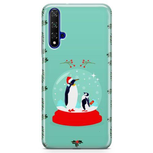 Honor View 20 Kılıf Kar Küresi Penguen Arka Kapak Koruma Desenli Full Koruyucu