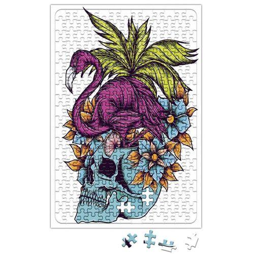 Caveira Tropical Flamingo Skull Puzzle 240 Parça Yapboz