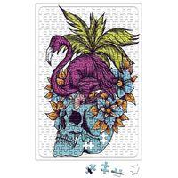 Caveira Tropical Flamingo Skull Puzzle 240 Parça Yapboz