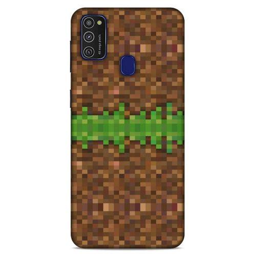 Lopard Samsung Galaxy M21 Uyumlu Kılıf PiXel (1) Kılıfı Yeşil Mine