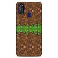 Lopard Samsung Galaxy M21 Uyumlu Kılıf PiXel (1) Kılıfı Yeşil Mine