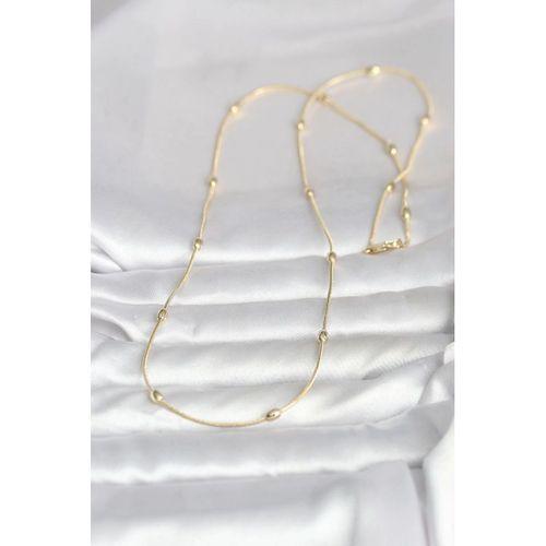 CM 14K Gold Renk Yılan Zincirli Damla Topçuk Model 60 cm Kadın Kolye