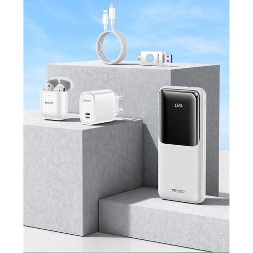 Yesido CG10 5in1 12W Şarj Aleti Kablo Powerbank Flash Bellek Airpods Set Beyaz