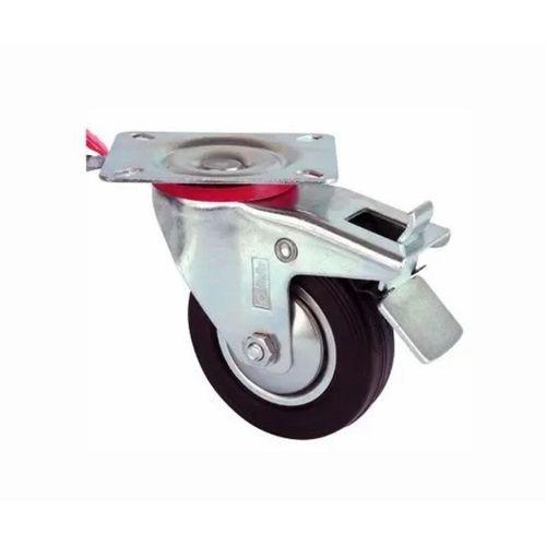 Servis Tekeri - Tablalı Frenli Siyah Döner - Çap 100 Mm