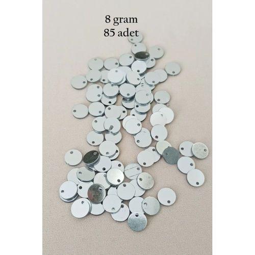 Oya Abiye Bileklik Kolye Pleksi Metalik Plastik Pul Gümüş Renk 8 gram 85 adet - BNC523