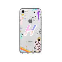 Color Art Desenli H Harfli Şeffaf Kılıf