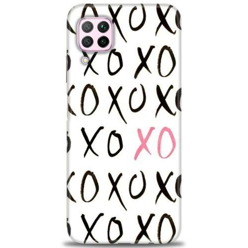 Huawei P40 Lite Kılıf HD Baskılı Kılıf - XOXO + Tam Ekran Koruyucu
