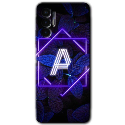 Tecno Pova 3 Kılıf HD Desen Baskılı Arka Kapak - Dark Neon Yaprak A Harfi