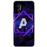 Tecno Pova 3 Kılıf HD Desen Baskılı Arka Kapak - Dark Neon Yaprak A Harfi