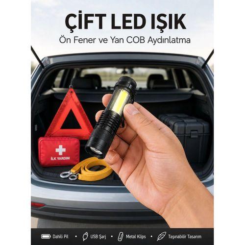 Taşınabilir Led Fener - 4 Modlu, 2000lm, Ayarlanabilir Odak Yeni Nesil