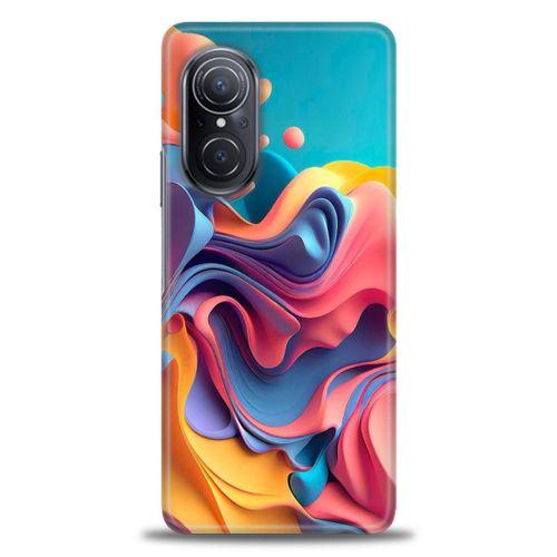 Huawei Nova 9 SE Kılıf HD Baskılı Kılıf - Renkli Su + Tam Ekran Koruyucu