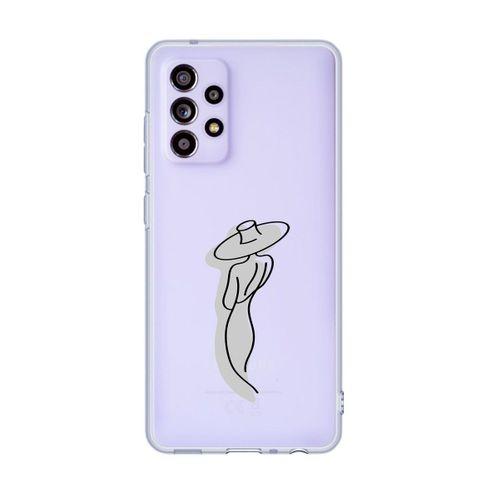 Galaxy A32 Uyumlu Madame Desenli Premium Şeffaf Silikonlu Telefon Kılıfı