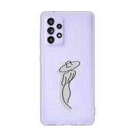 Galaxy A32 Uyumlu Madame Desenli Premium Şeffaf Silikonlu Telefon Kılıfı