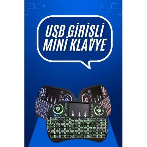 Mini Klavye  Pc Playstation Ledli Mouse Rgb Mouse Bluetooth Usb