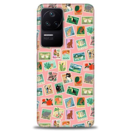 Xiaomi Poco F4 Kılıf HD Baskılı Kılıf - Pullar + Tam Ekran Koruyucu
