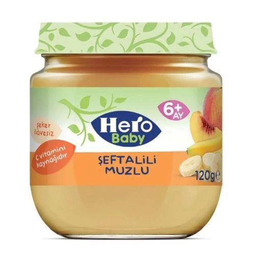 Çocuk Eğitici Gelişim Hero Baby Şeftalili Muzlu Kavanoz Mama 120 Gr