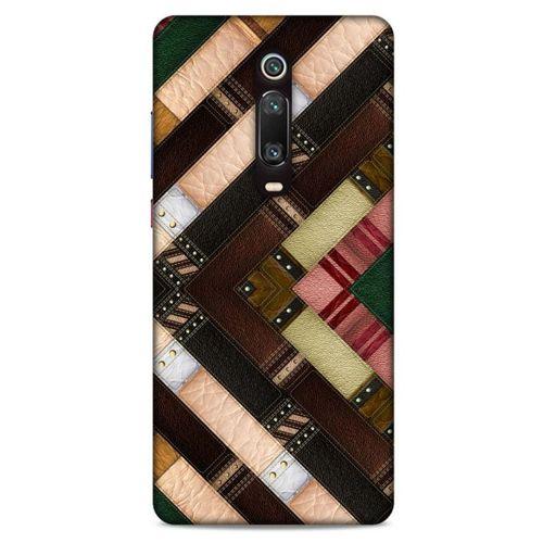 Xiaomi Mi 9T Pro Kılıf Patchwork (7) Telefon Kılıfı Koyu Kahverengi