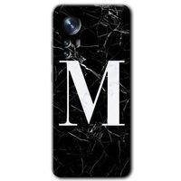 Xiaomi Mi 12 Kılıf HD Desen Baskılı Arka Kapak - Siyah Mermer Desenli M Harfi