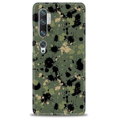 Xiaomi Mi Note 10 Kılıf HD Baskılı Kılıf - Kamuflaj Renkleri + Tam Ekran Koruyucu