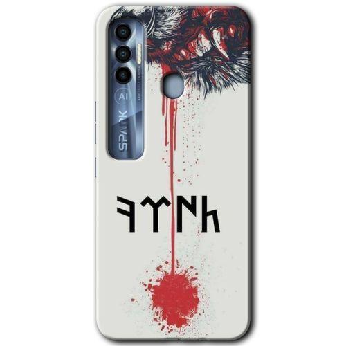 MRCİLETİSİM Tecno Spark 7 Pro Kılıf HD Desen Baskılı Arka Kapak+Temperli Cam - Kan Uykusu