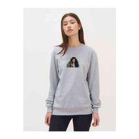 Selena Gomez Christmas Baskılı Gri Kadın Sweatshirt