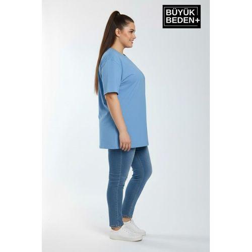 Büyük Beden Kadın Basic Tişört – Pamuklu Düz T-Shirt 3XL-6XL SPR26BTSK510
