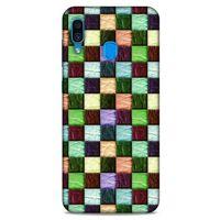 Samsung Galaxy A30 Kılıf Patchwork (6) Silikon Kılıf Su Yeşili