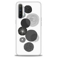 Realme XT Kılıf HD Baskılı Kılıf - Siyah Daire + Tam Ekran Koruyucu