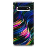 Samsung Galaxy S10 Plus Kılıf Boya Dalgası Arka Kapak Koruma Desenli Full Koruyucu