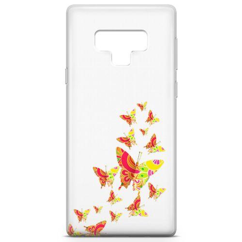 Samsung Galaxy Note 9 Kılıf Colorful Kelebek Arka Kapak Koruma Desenli Full Koruyucu