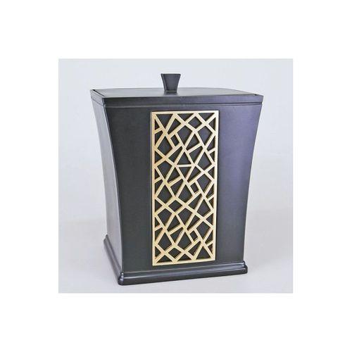 By Selim Mirage Siyah Altın 5 Parça Polyester Banyo Seti