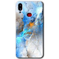 MRCİLETİSİM Samsung Galaxy A10s Kılıf HD Desen Baskılı Arka Kapak + Temperli Cam - Mavi Buzul