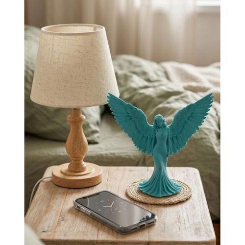 Turkuaz Melek Biblo 3d Dekoratif Angel Figür Küçük Boy Ev Aksesuarı