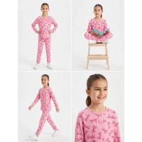 6/14 Yaş Yazı Baskılı Pamuk Penye Çocuk Pijama Takımı