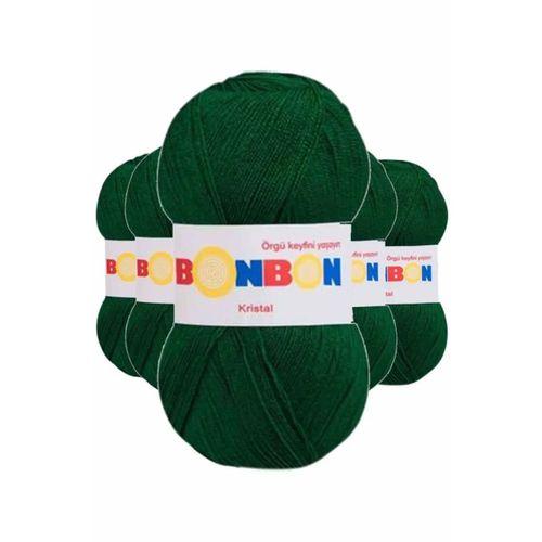 5 Adet Kristal El Örgü Lif İpi Koyu Yeşil 98596