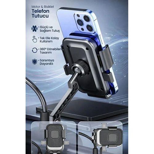 Xy-089 Motosiklet & Bisiklet Ayna Baglantılı Telefon Tutucu