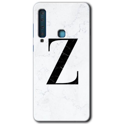 Galaxy A9 2018 Kılıf HD Desen Baskılı Arka Kapak - Beyaz Mermer Desenli Z Harfi + Kırılmaz Cam
