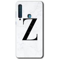 Galaxy A9 2018 Kılıf HD Desen Baskılı Arka Kapak - Beyaz Mermer Desenli Z Harfi + Kırılmaz Cam