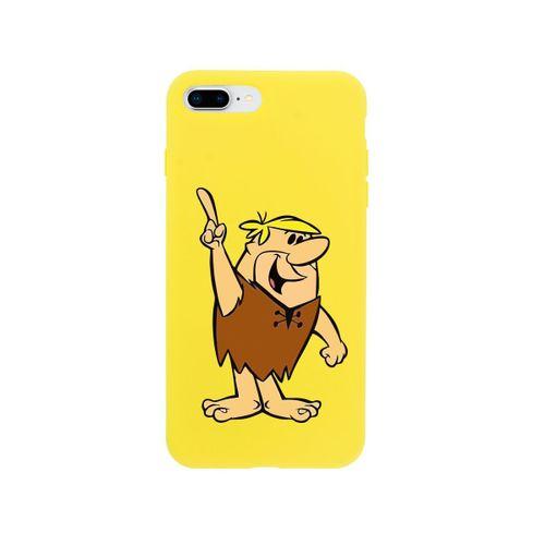 iPhone 8 Plus Barney Moloztaş Tasarımlı Sarı Telefon Kılıfı