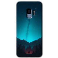 Galaxy S9 Kılıf HD Desen Baskılı Arka Kapak - Night Fores Mount + Kırılmaz Cam