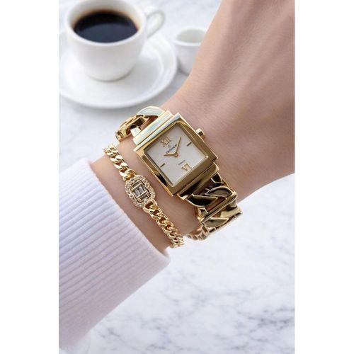 Essence Çelik Kordon Kararma Yapmaz 3 Atm Suya Dayanıklı Kadın Kol Saati + Bileklik VS.BLKT.0828