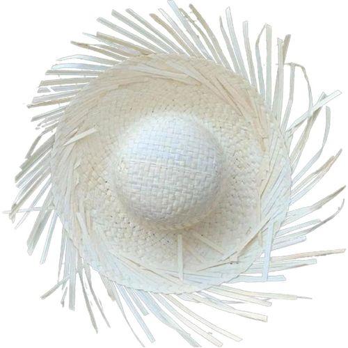 Tropikal Parti Beyaz Hasır Hawaii Şapkası