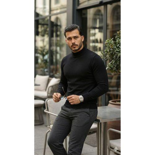 Erkek Yarım Balıkçı Yaka Pamuklu Triko