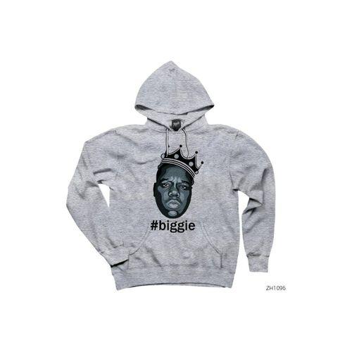 The Notorious Biggie Solid Gri Kapşonlu Sweatshirt Hoodie