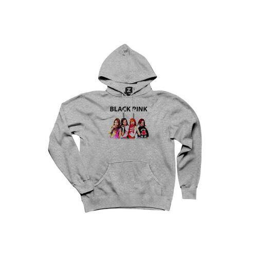Blackpink Black Gri Kapşonlu Sweatshirt Hoodie