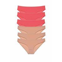 6 adet Süper Eko Set Likralı Kadın Slip Külot Fuşya Ten